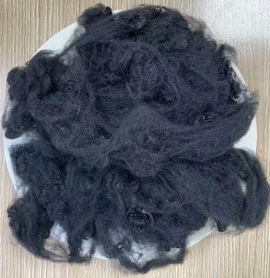 좋은 가격 버진 폴리에스터 스테이플 파이버 3D 65mm 블랙 오일 함유율 0.15-0.3% 온라인으로