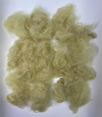 좋은 가격 Recycled Polyester Staple Fiber with 38-64mm Fiber Cut Length 0.4% Moisture Regain in Light Camel Color 온라인으로